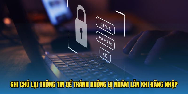 Ghi chú lại thông tin để tránh không bị nhầm lẫn khi đăng nhập